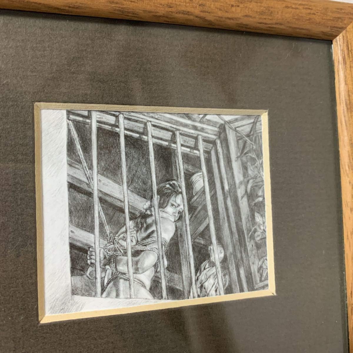 Amazon | ヌード 裸婦 刺青美人画 日本画 人体絵 額縁 浮世絵 sm 椋陽児 12x11.5cm 官能劇画 昭和の浮世 縄系絵師