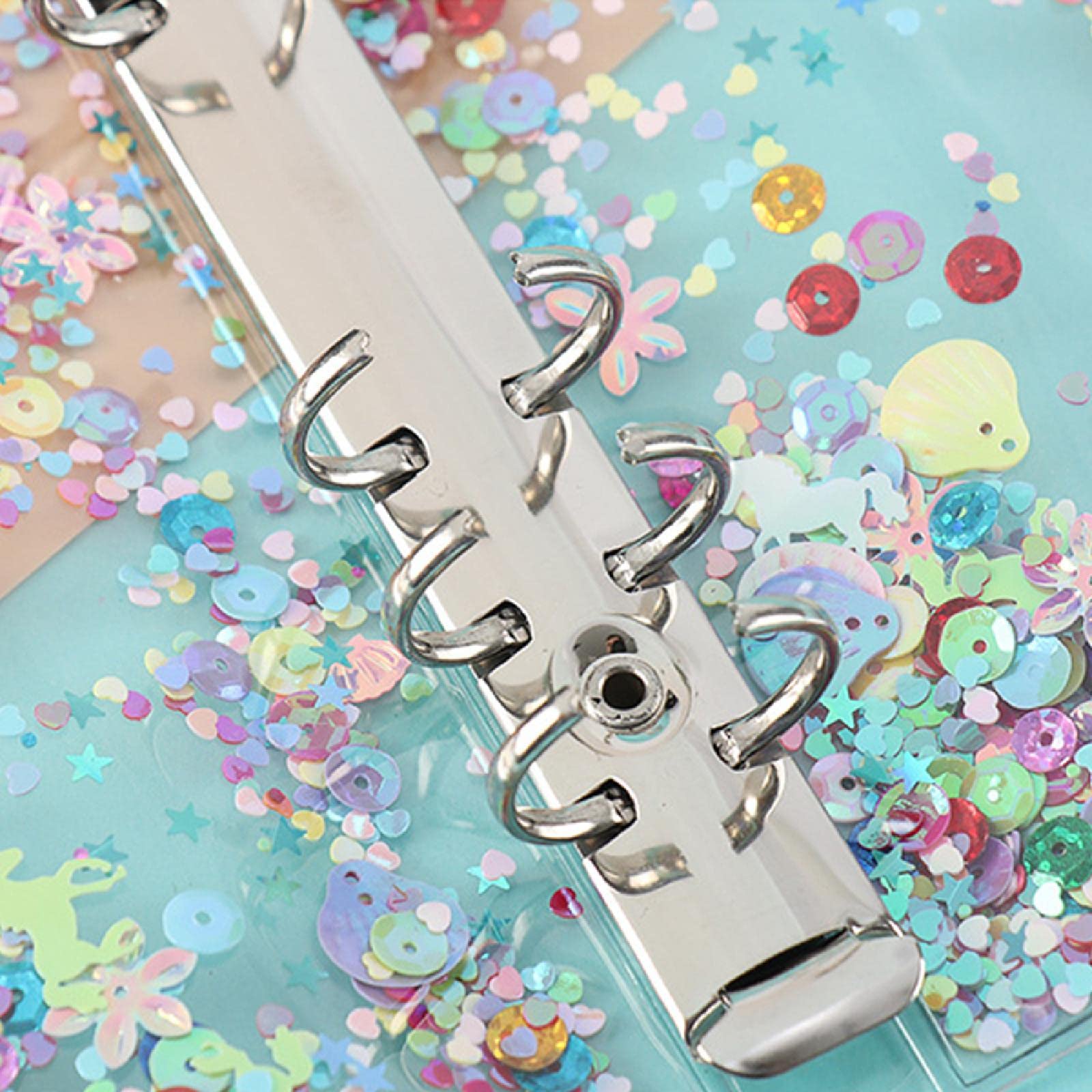 2 Pieces A5 Ring Binder Cover, Refillable Paper PVC Binder, Loose Leaf Personal Planner Binder, 6 Holes, Waterproof, Transparent, With Snap Button, For Diary, Office, Home, School - View #2