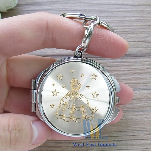 Miniatura 4 de Recuerdos de fiesta de quinceañera (12 piezas) Sweet 16 Mini Espejo Compacto Llavero Recuerdos de Sweet 15 Princess Theme 18 Regalo de cumpleaños