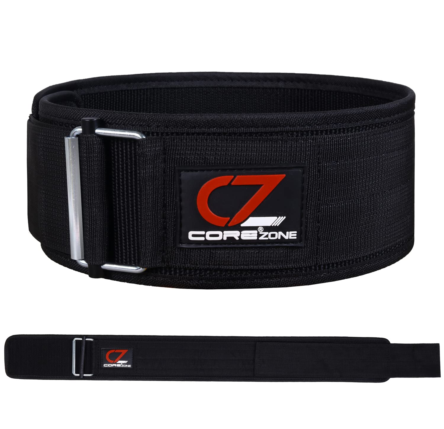 COREZONE Weight Lifting Belt - Locking 4 inch Weight Belt for Performance Lifting Weightlifting -Adjustable Lifting Belts for Men & Women with Comfortable Nylon - Gym Belt, Workout Belt