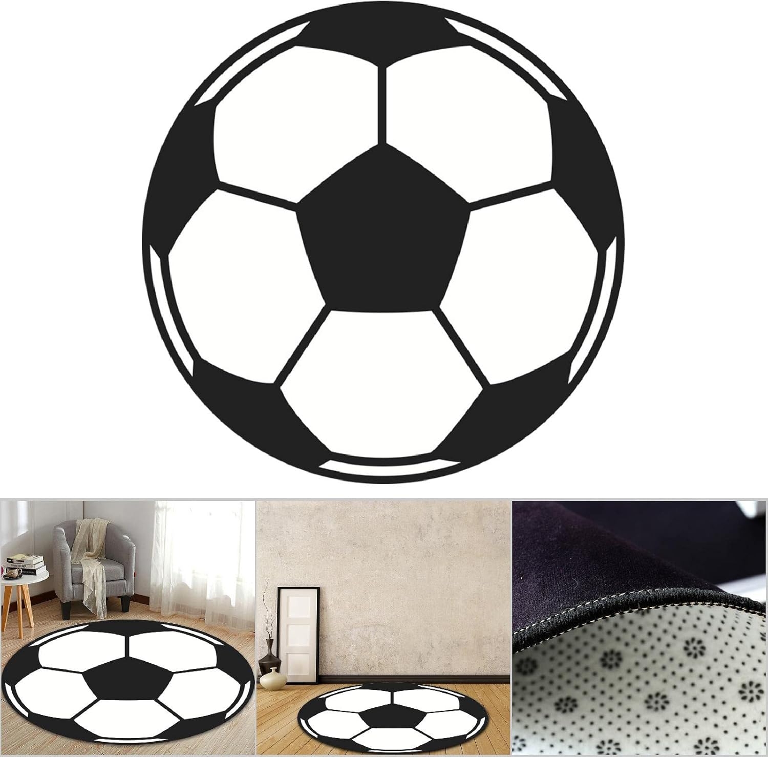 Horoper Round Area Rugs, Non Slip Round Mat Sitting Pad Area Rugs Washable Rug Rotray Chair Mat Bedroom Decor(Diameter40-140cm)(40cm in Diameter)