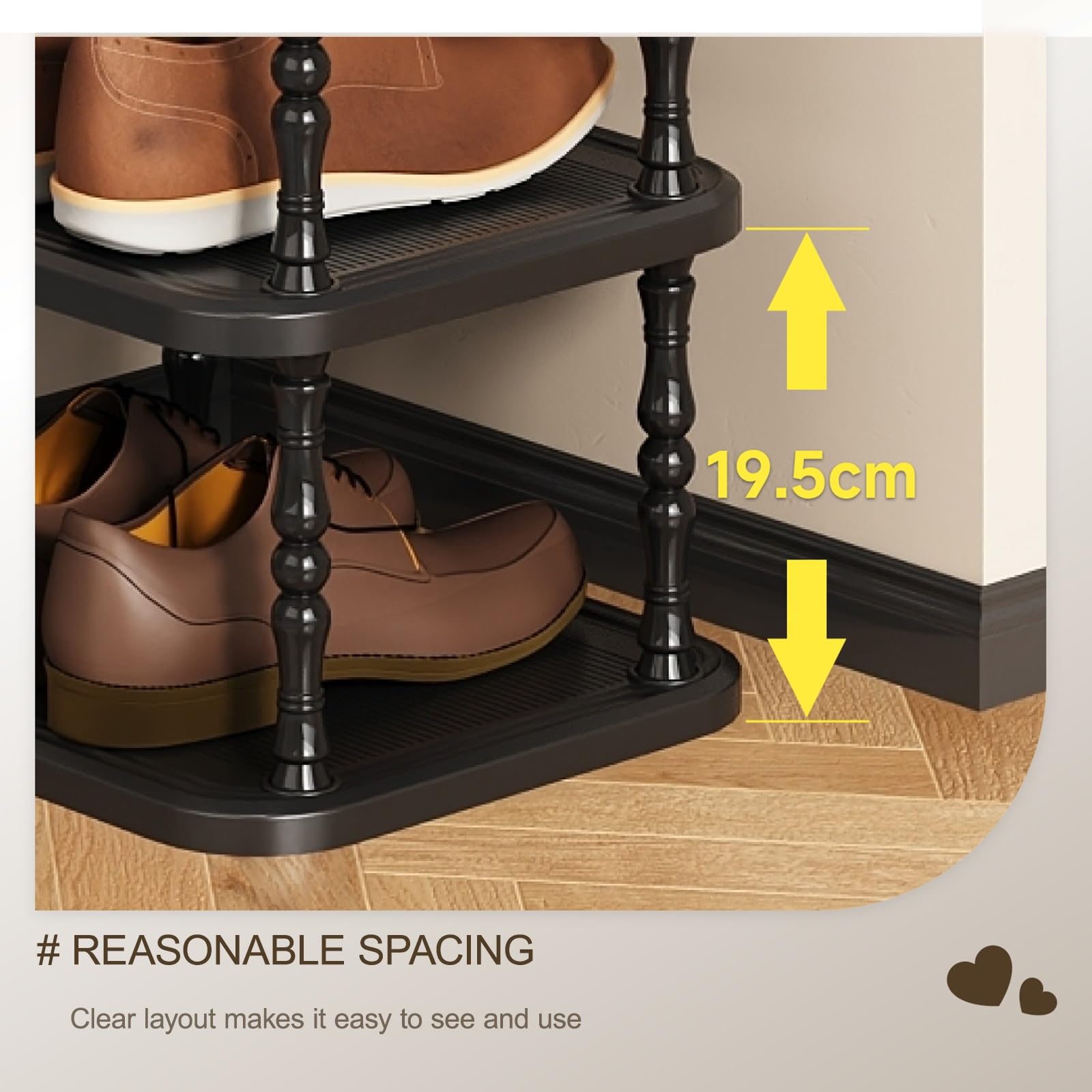 Independent Shoe nizer – Contenitore verticale in plastica per 2/3/4/5/6/7 livelli Design semplice e moderno per armadio scarpe e borse soluzione salvaspazio per la casa