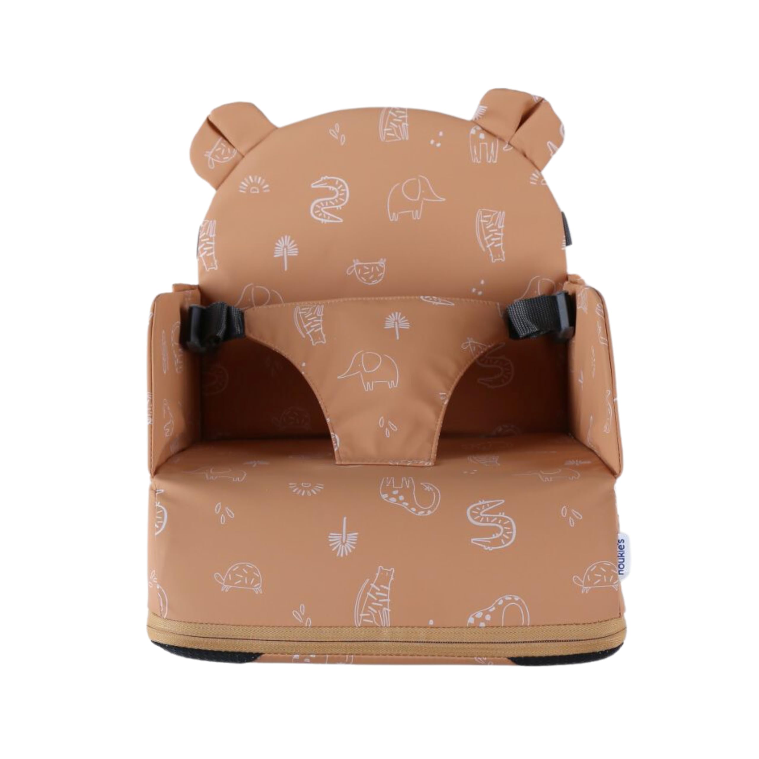NOUKIE'S - Elevador de caramelo para bebé de 9 meses a 3 años, silla infantil con respaldo y cojín, ligera, plegable y nómada, arnés, seguridad, impermeable, extraíble y lavable, máx. 13 kg, viaje