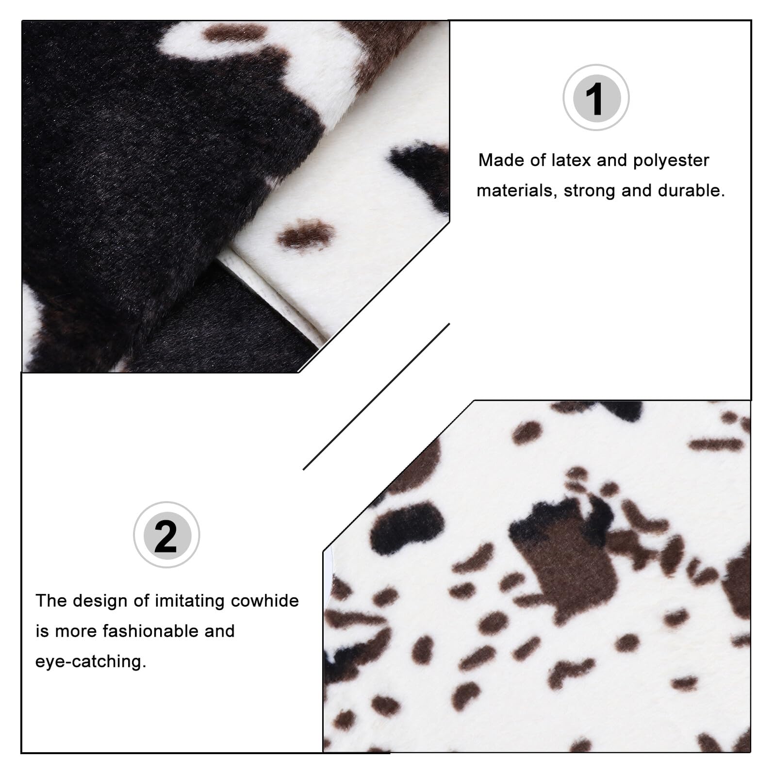 Gatuida Tapis Imitation Peau de Vache Antidérapant Polyester et Latex Forme Originale Décoratif pour Salon Cuisine Chambre et Salle de Bain Lavable Machine