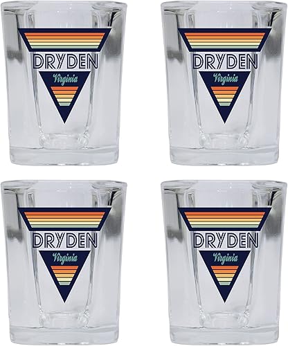 R and R Imports Dryden Virginia 2 Ounce Square Base Liquor Shot Glass Retro Design