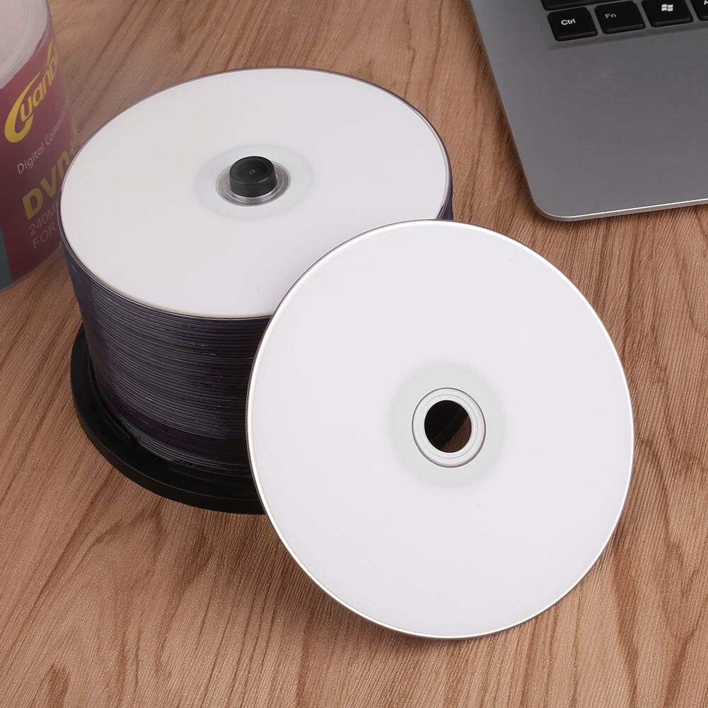 ELECTROPRIME 50pcs Blank DVD Case Double Dual Layer White Inkjet Midia Printable Disc
