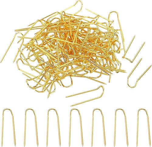 PATIKIL Pasadores de horquilla, 100 pines de acero inoxidable para coser en U de 0.7 pulgadas, pasador de doble bloqueo para coser joyas, tela,