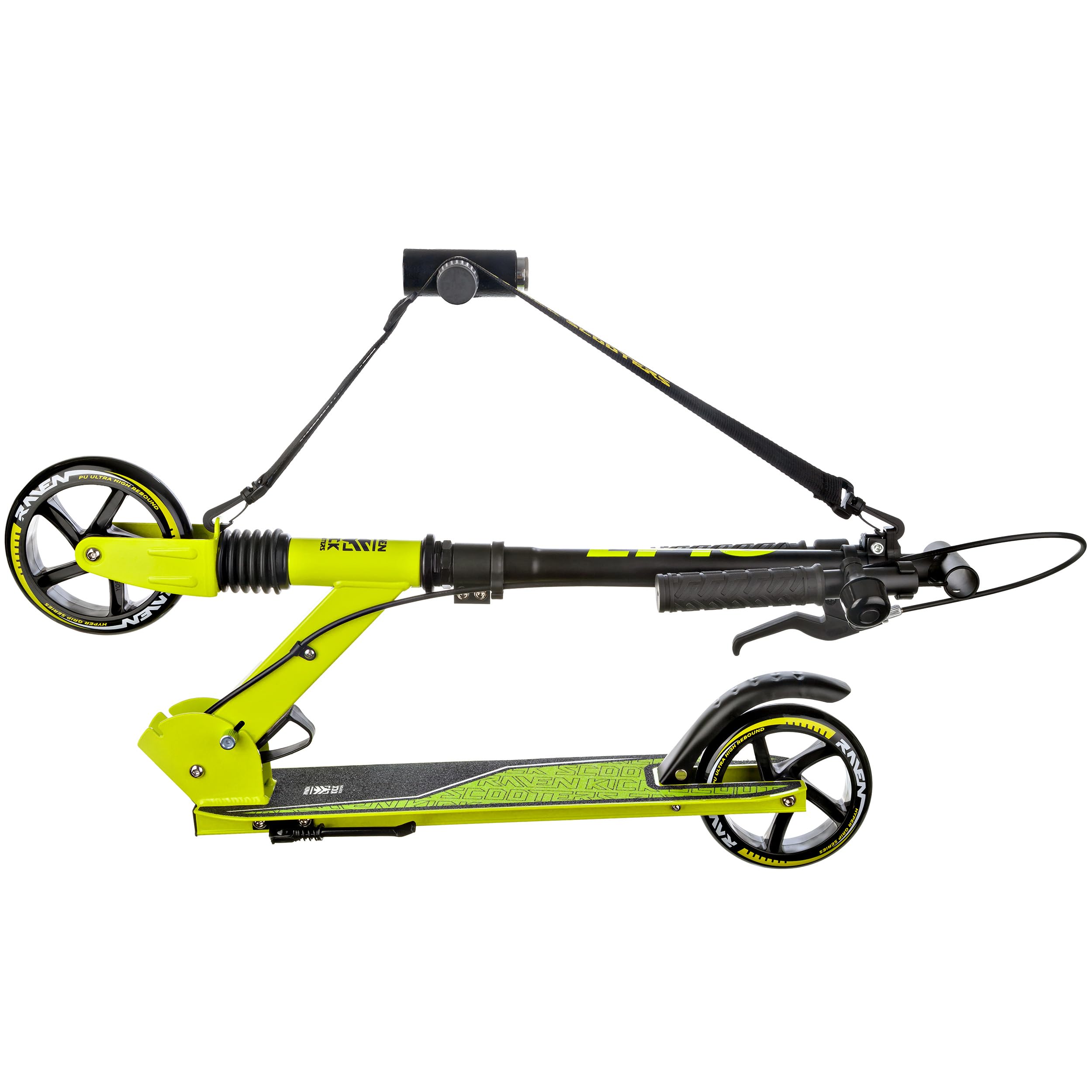 Raven - Monopattino per bambini e adulti - Scooter - Monopattino freestyle - Pieghevole, cuscinetti ABEC-9, manubrio regolabile in 4 posizioni