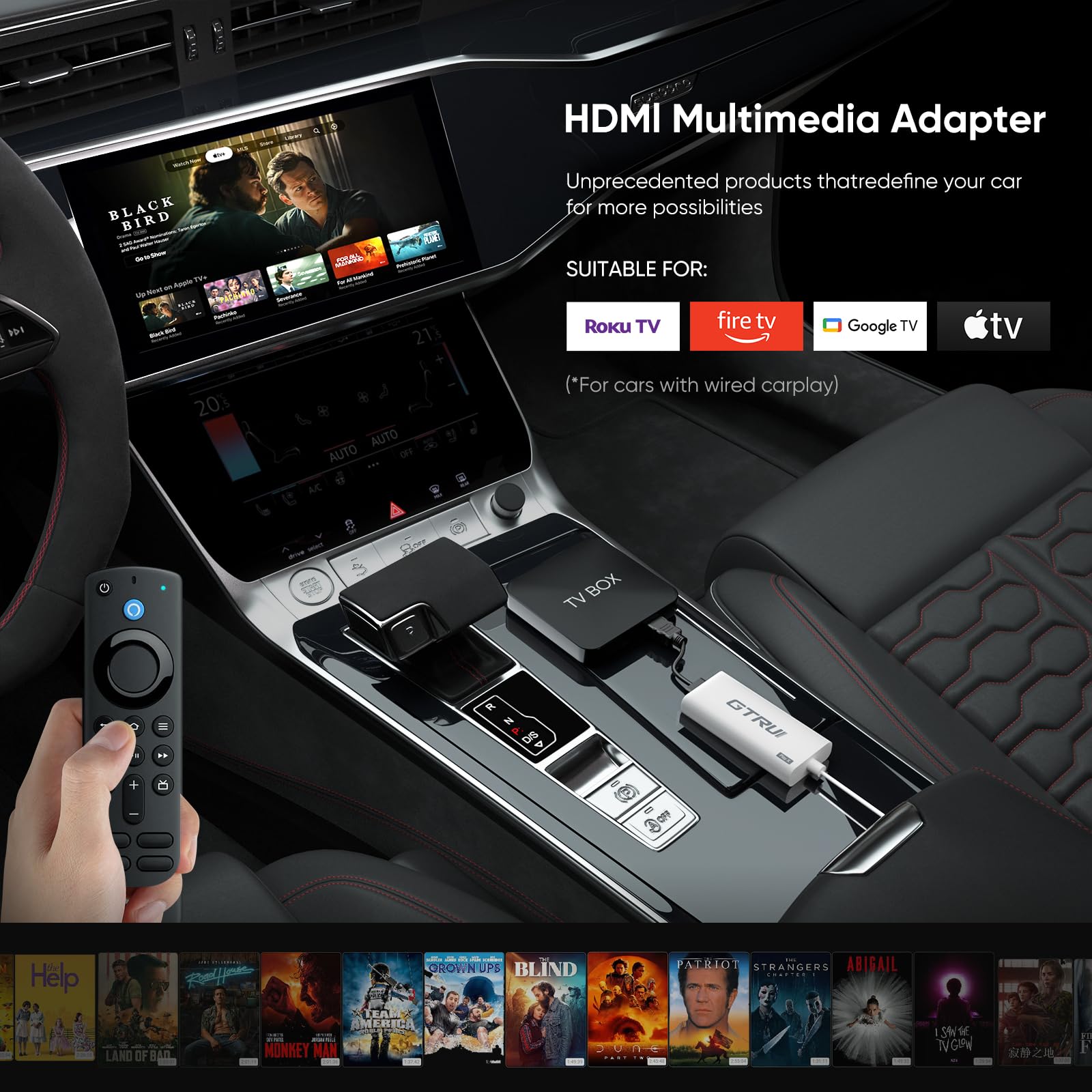 Amazon.com: GTRUI Car TV Mate, HDMI Multimedia Adapter for Cars