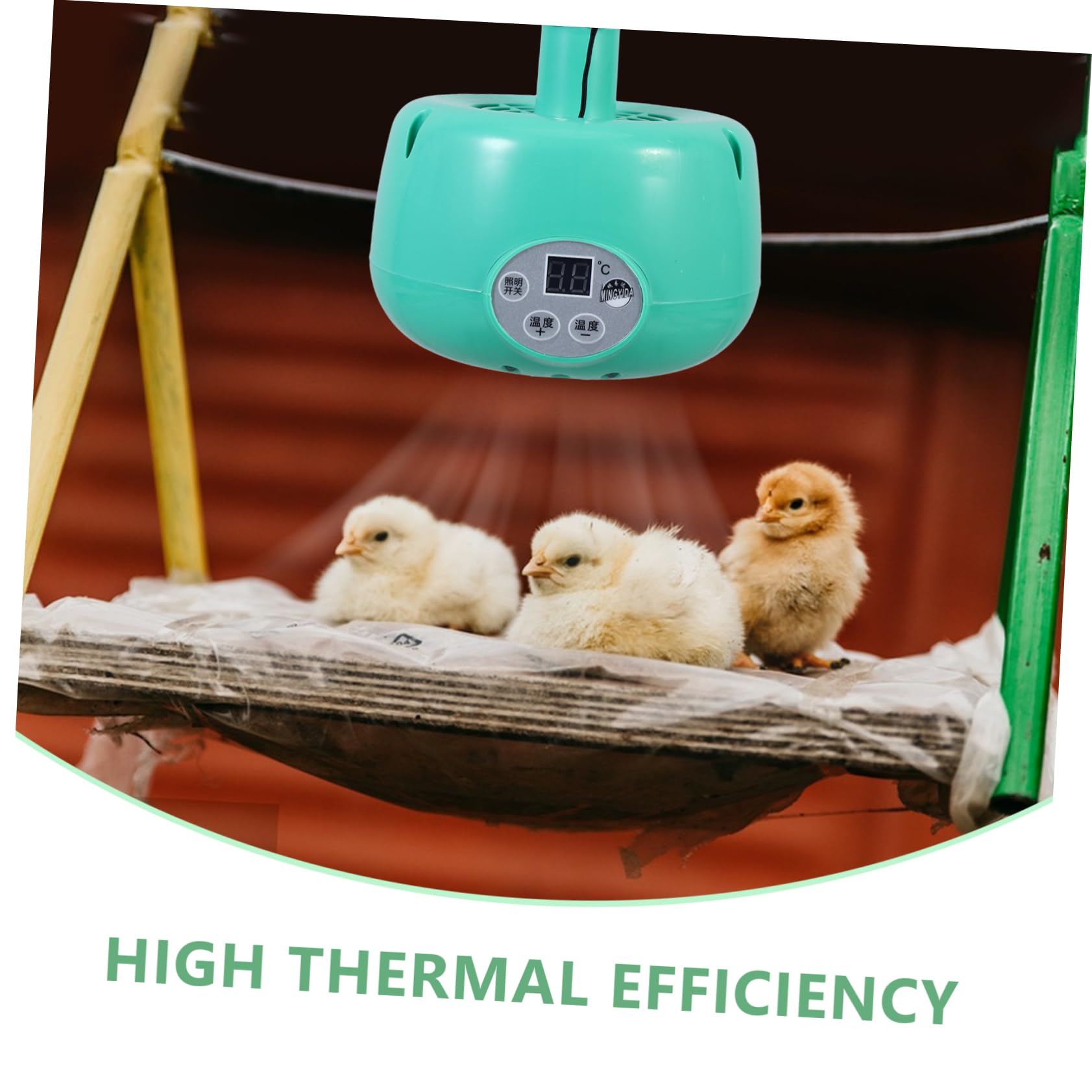 Lampada Riscaldante Intelligente per Pulcini Temperatura Regolabile Verde | Illuminazione LED Calda, Struttura in Plastica e Metallo, Uso per Uccelli e Criceti, Sicura