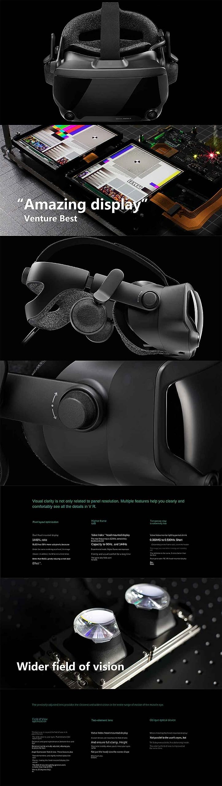 Headset Deluxe Audio Glasses 3D vr for Videos Movies Helmet 3in1 Cable for Valve Index VR Headphone Adjustable Headgear Virtual Reality