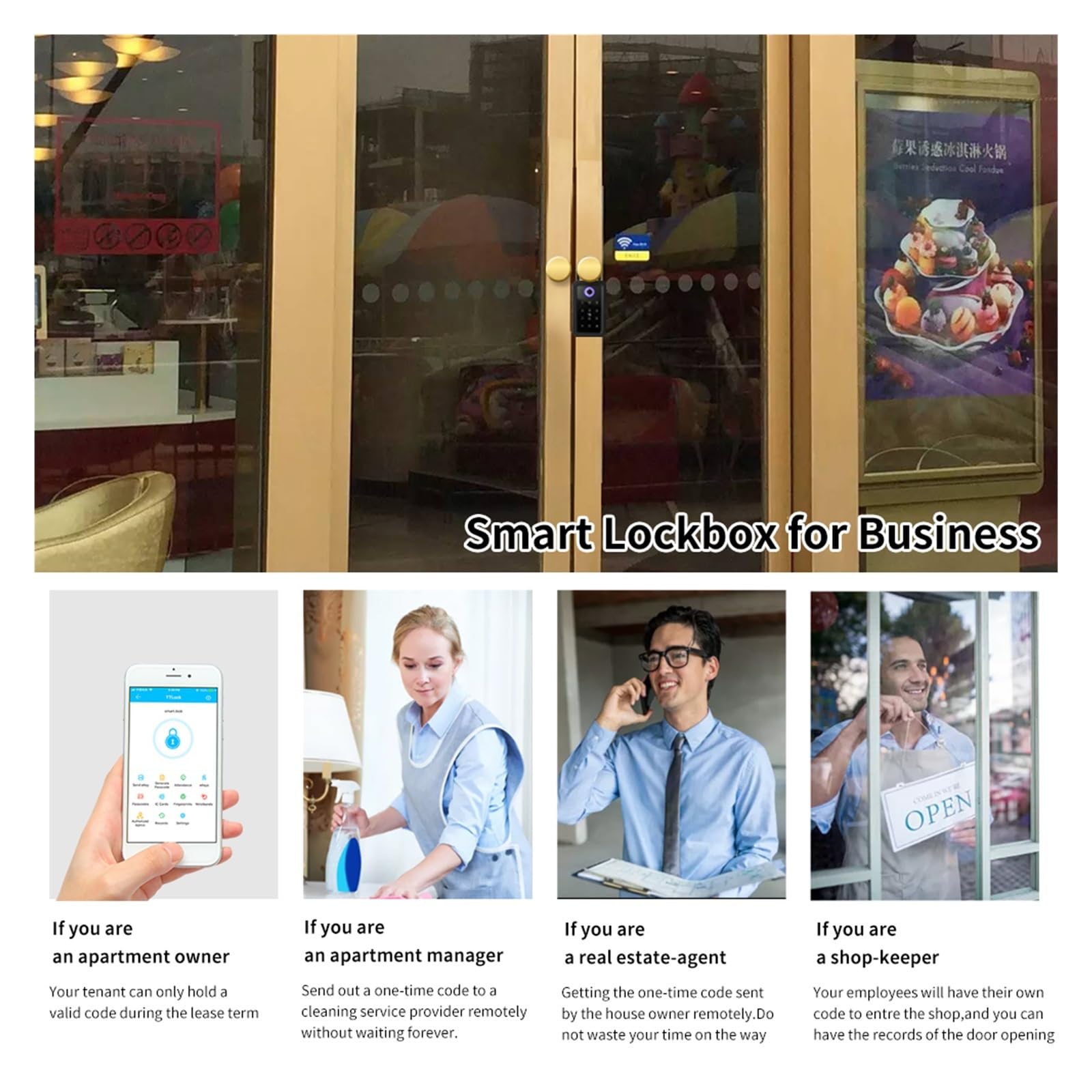 Cassaforte, cassaforte per la casa, Tuya Key Safe Ttlock Impronta Digitale Cilindro Digitale App Accesso Remoto Cassetta Di Sicurezza Montata A Parete per denaro, gioielli, documenti