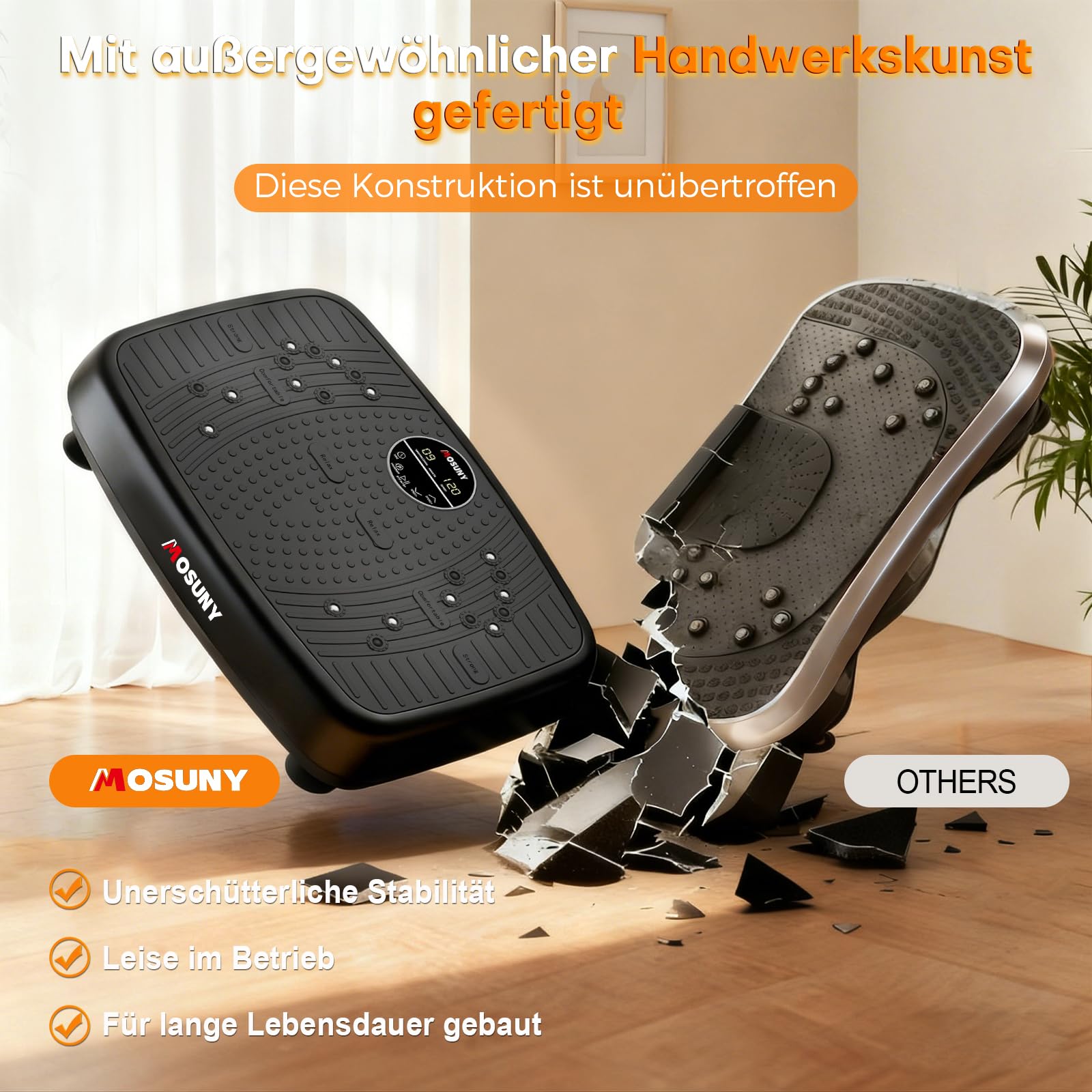 Vibrationsplatte, 2026 Verbesserte Vibrationsplatte mit Doppelmotoren für Abnehmen, Ganzkörpertraining, Muskelaufbau - Massagegerät, 450 LBS Kapazität Vibration Plate für Home Workout
