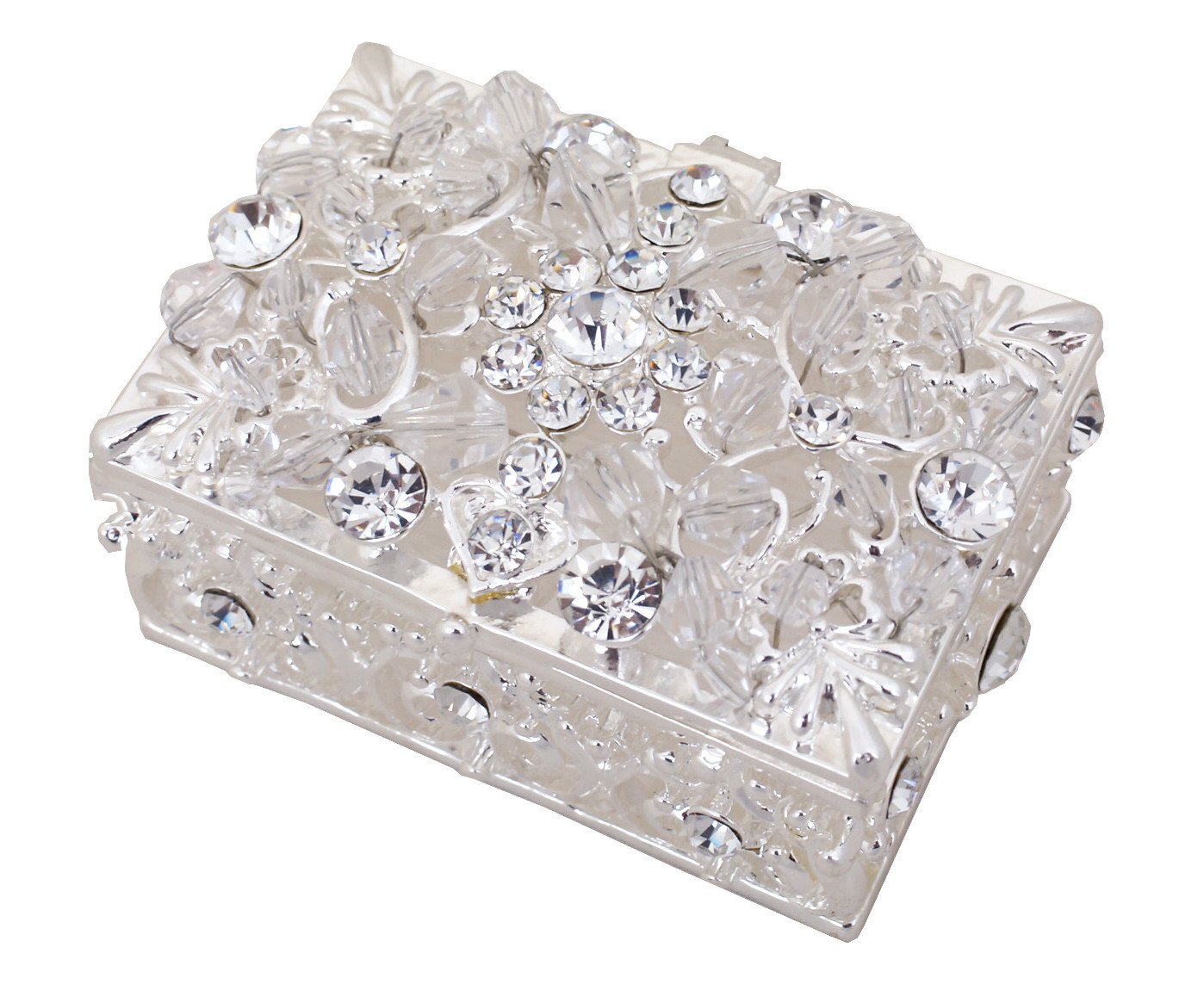 2.5" Silver Wedding Arras Set, Rectangle Silver Arras Para Boda with Silver Unity Coins