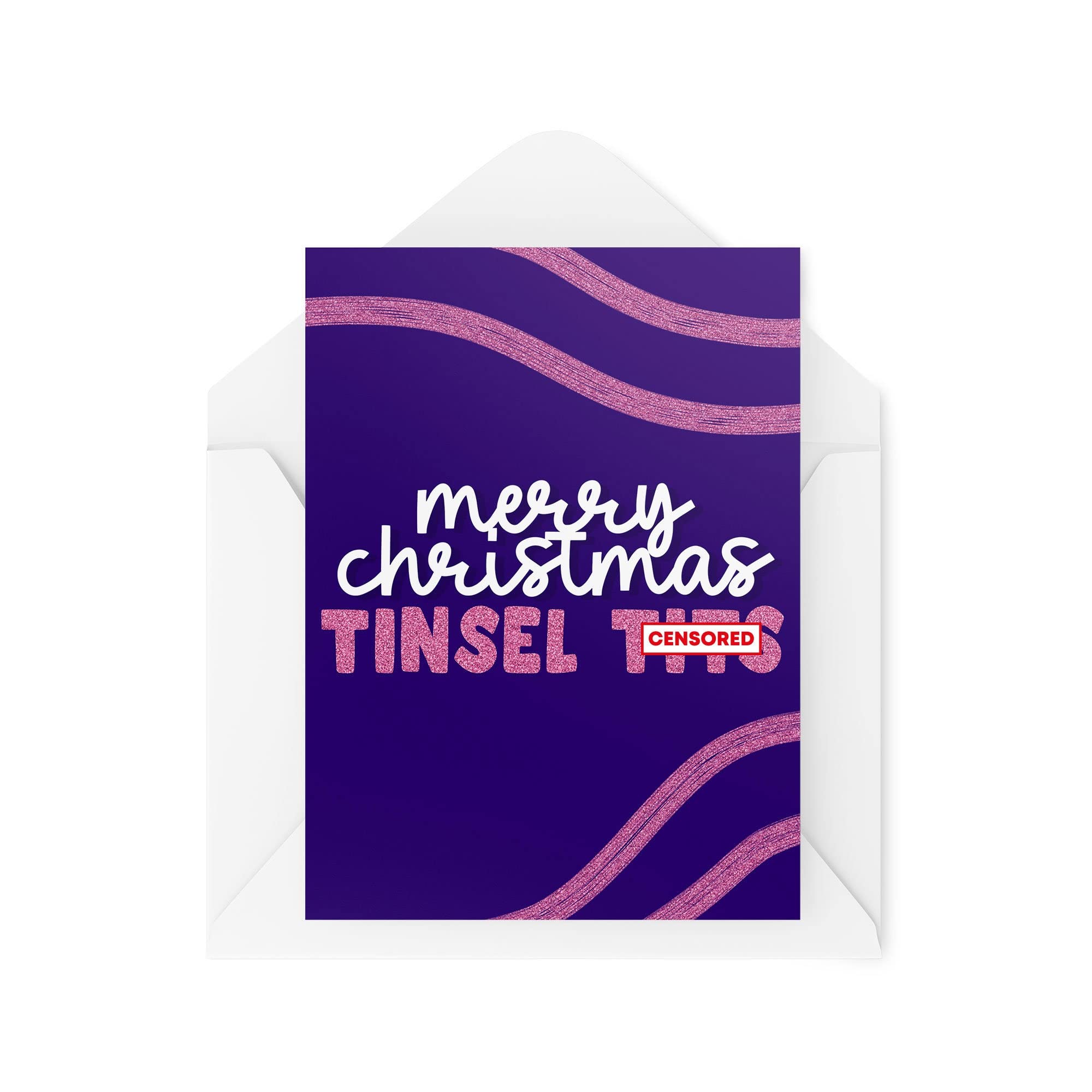 Funny Novelty Christmas Cards | Merry Christmas Tinsel T | Christmas Present Xmas Celebration | Banter Funny | CBH1355