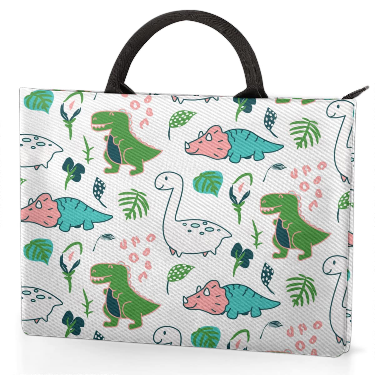 Uroczy pokrowiec na laptopa Kawaii Dino na 13-16 cali zabawny dinozaur ręka torba na laptopa teczka listonoszka torba do przenoszenia dla kobiet mężczyzn dzieci chłopców dziewcząt