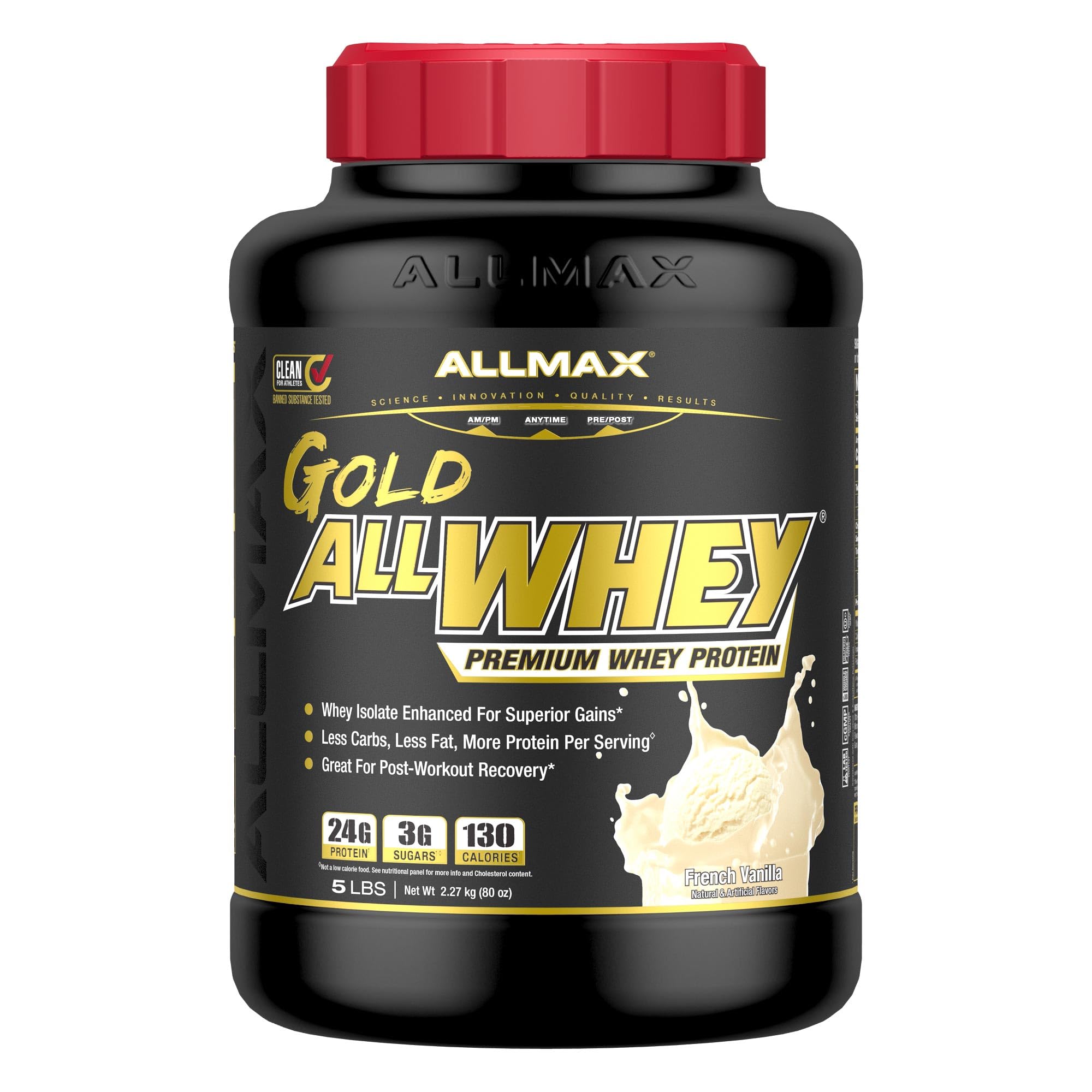 ALLMAX AllWhey Gold Whey Protein Powder, French Vanilla, 5 lb French Vanilla 5 Pound (Pack of 1)