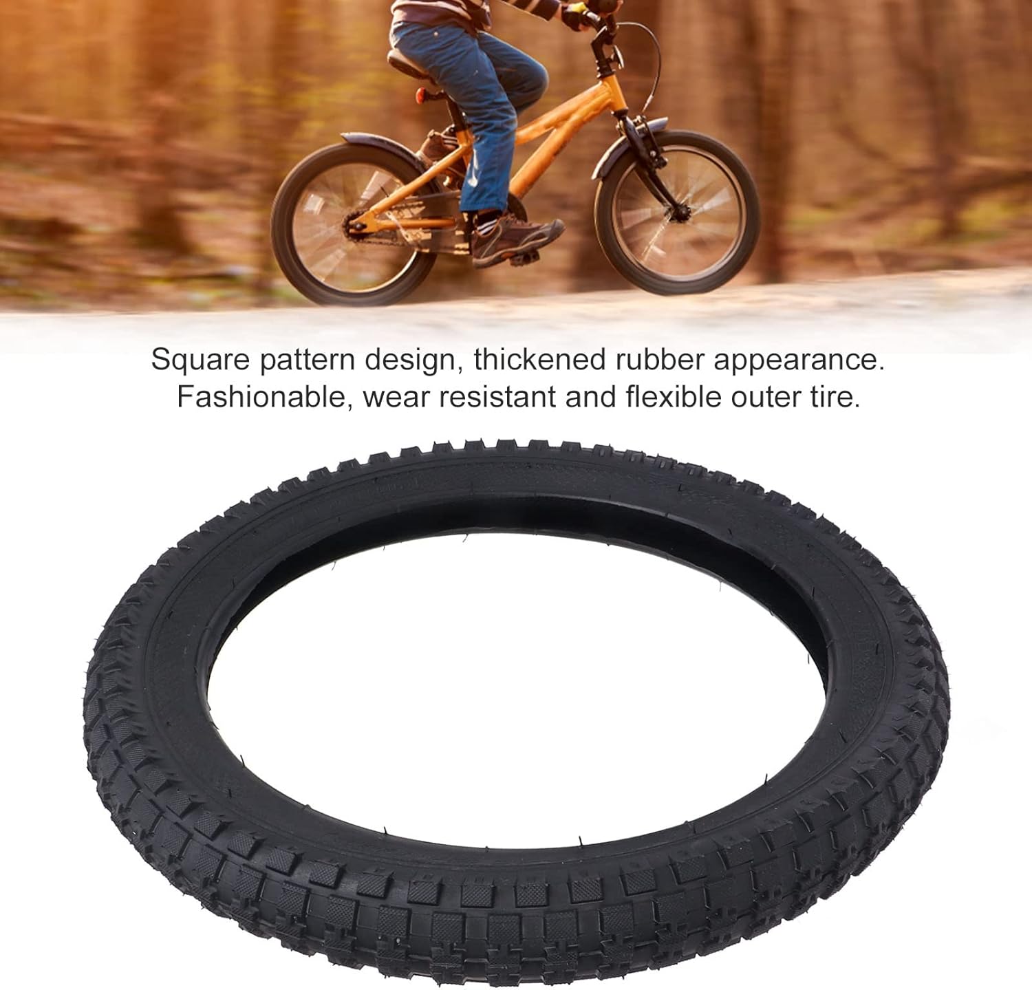 Children Outer Tire, Children Mountain Tire Balance Outer Tyre Pattern 280KPa for Cycling (16 * 2.4)