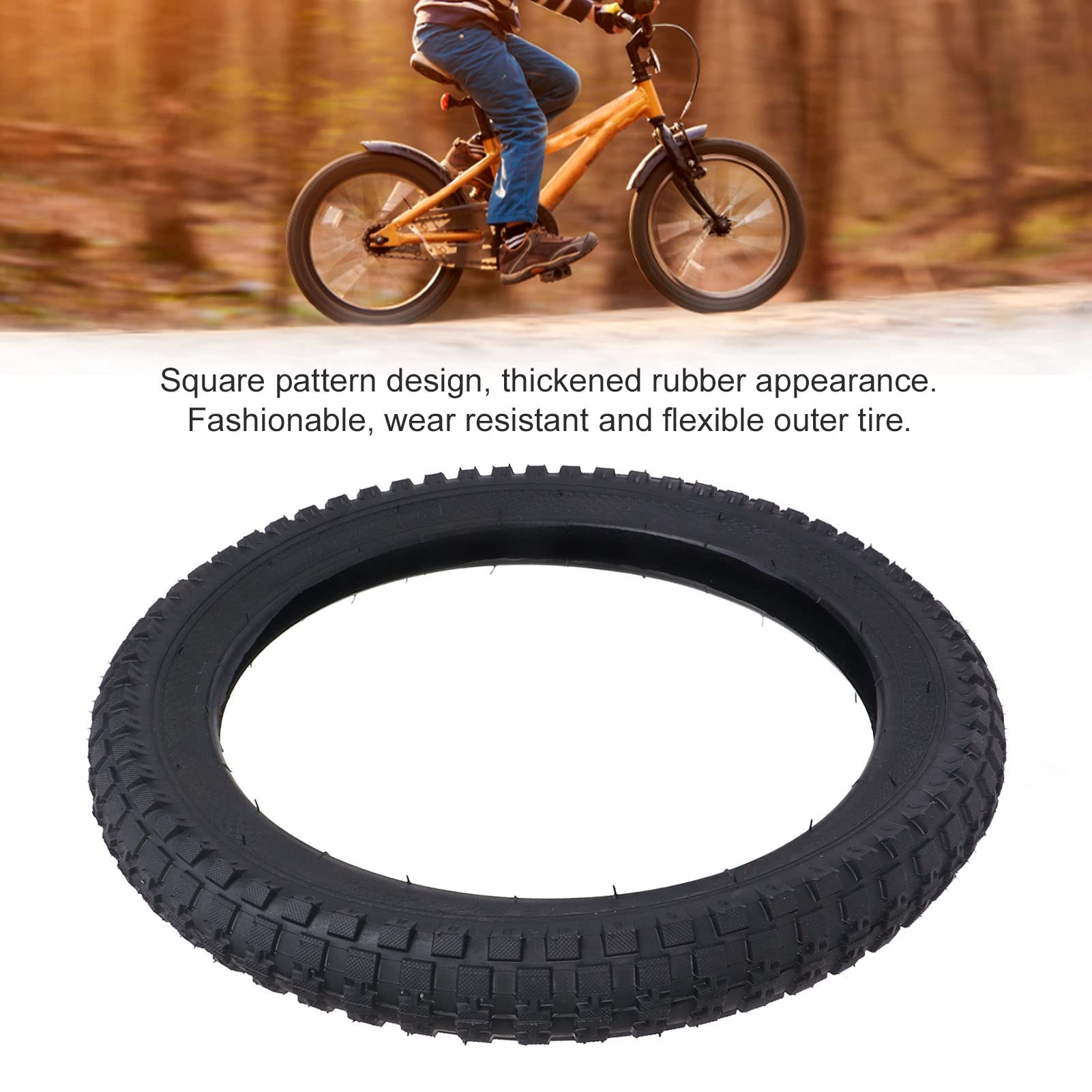 Neumático Exterior de Bicicleta, 12/14/16/18/20X 2.4 Neumáticos de Bicicleta Neumático de Bicicleta de Montaña para Niños 280KPa Neumático de Equilibrio Accesorios de Ciclismo