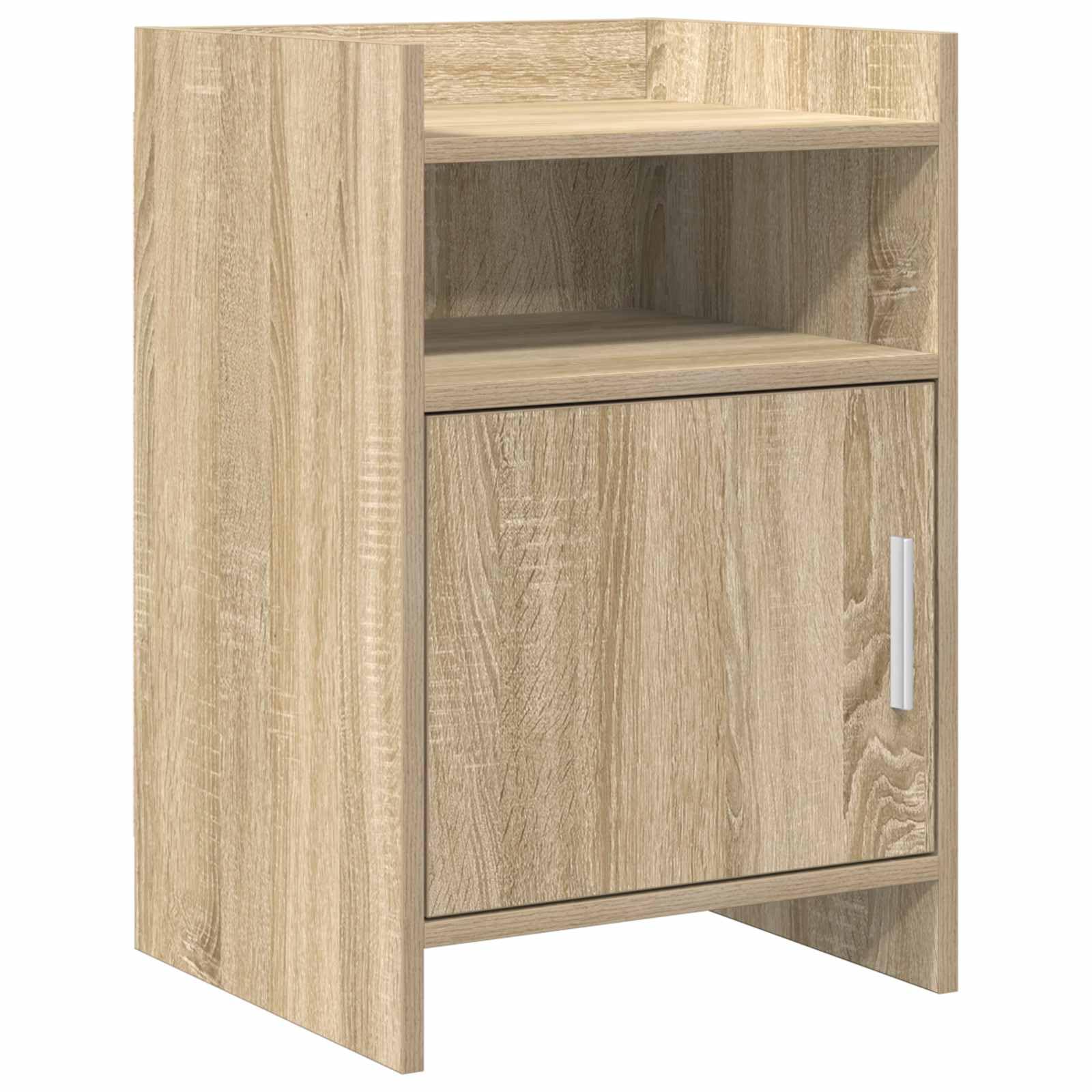 Comodino in rovere Sonoma 40 x 36 x 60 cm, con maniglia in metallo, 1 mensola, vano portaoggetti, comodino per camera da letto, comodino, portaoggetti moderno