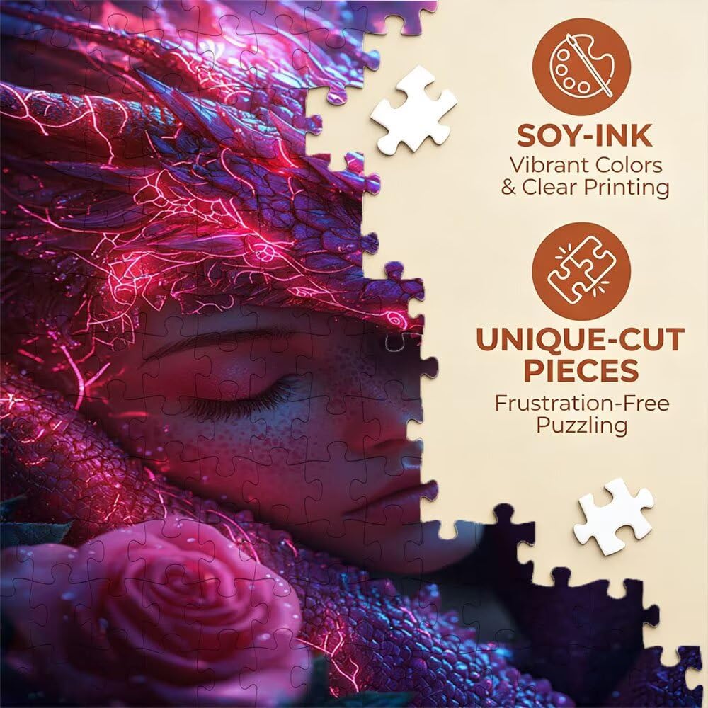 Puzzle 4000 sztuk, Dragon Woman puzzle dla dorosłych 4000, drewniane puzzle, klasyczne gry edukacyjne, niemożliwe wyzwanie, rodzina gier, kreatywny prezent DX0YL1-589
