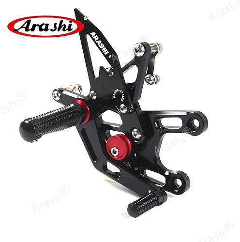 Miniatura 154 de Arashi reposapiés para motocicleta, accesorios ajustables, juego de reposapiés traseros Negro