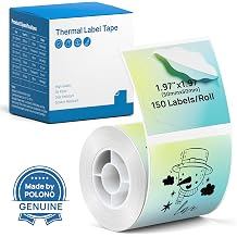 Thermal Labels for POLONO PM220S Label Maker, 2 inch 50mm Thermal Label, Waterproof, Multi-Purpose Label Tape, 1 Roll of 150 Self-Adhesive Thermal Paper Gradient Green