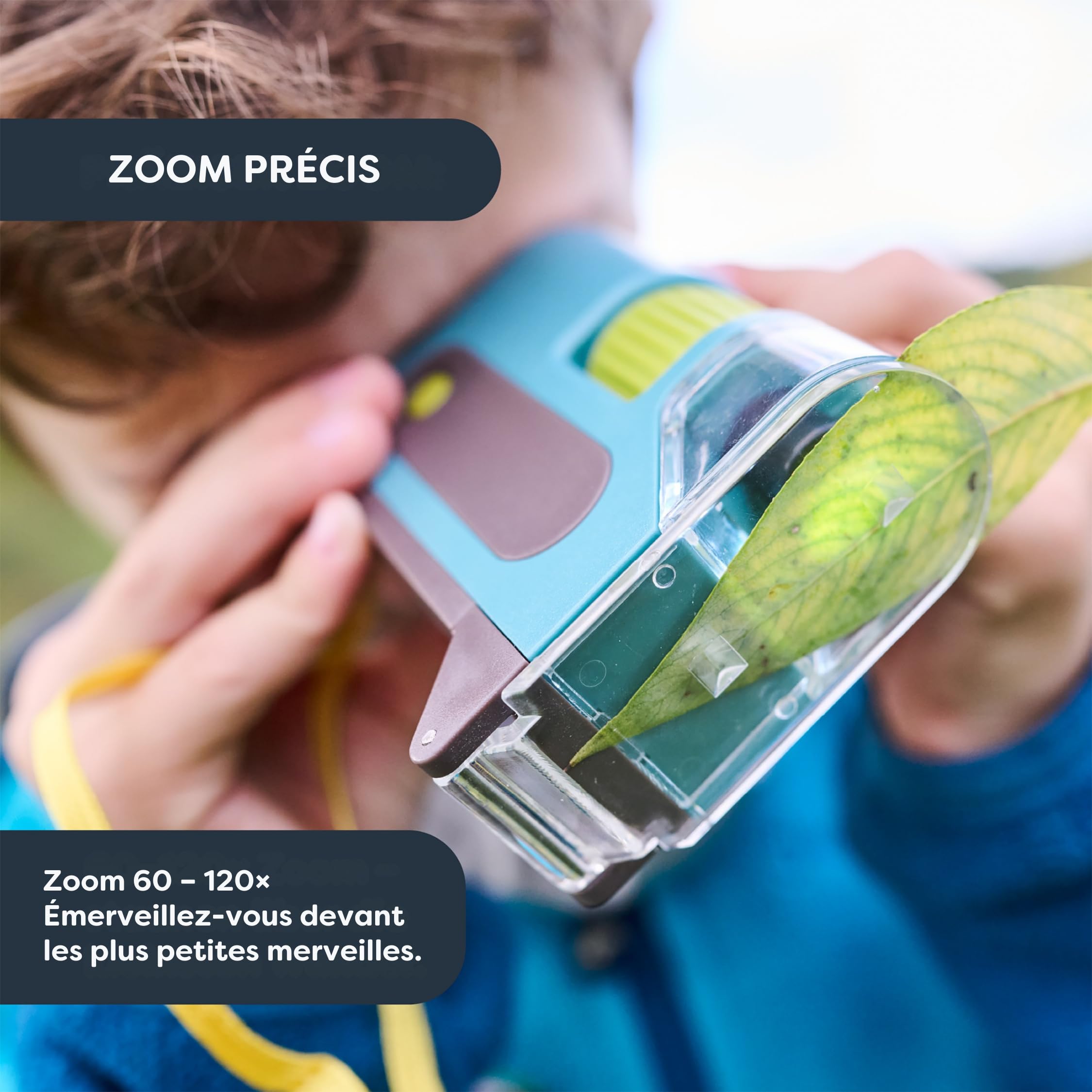 HABA Terra Kids Microscope de Poche pour Enfants – Mini Microscope avec Zoom 60-120x & Double Éclairage, Étui Inclus – Jouet d'Éveil Scientifique dès 4 Ans – 2013655001