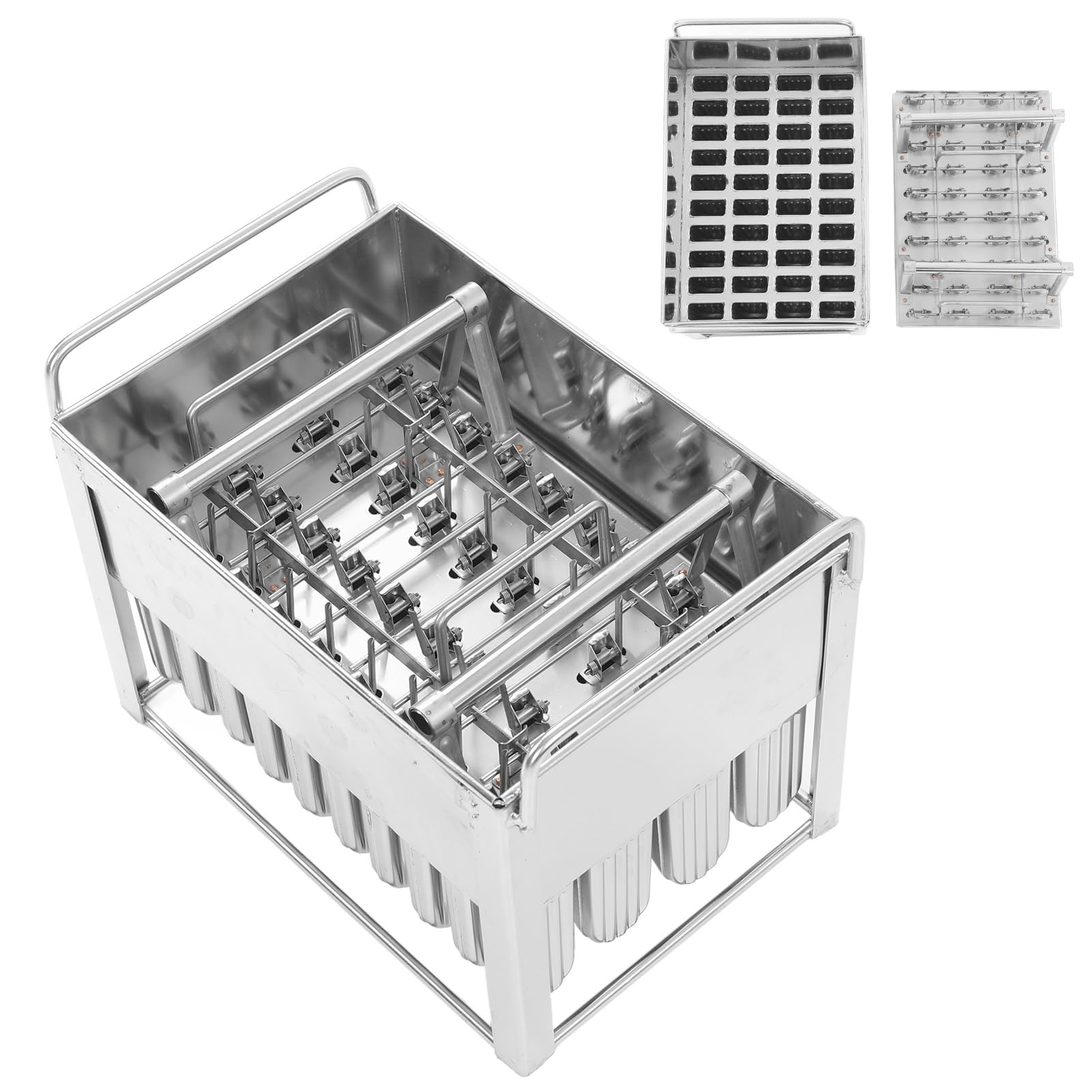 Molde para Helado de Acero Inoxidable, 40 Piezas de Metal Reutilizable para Hacer Golosinas Congeladas, Diseño Fácil de Limpiar con Gran Capacidad para Fiestas de Verano