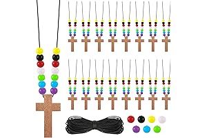 Bulk of 100 Cross Necklaces, Kathfly DIY Wood Cross Pendant Necklaces for...