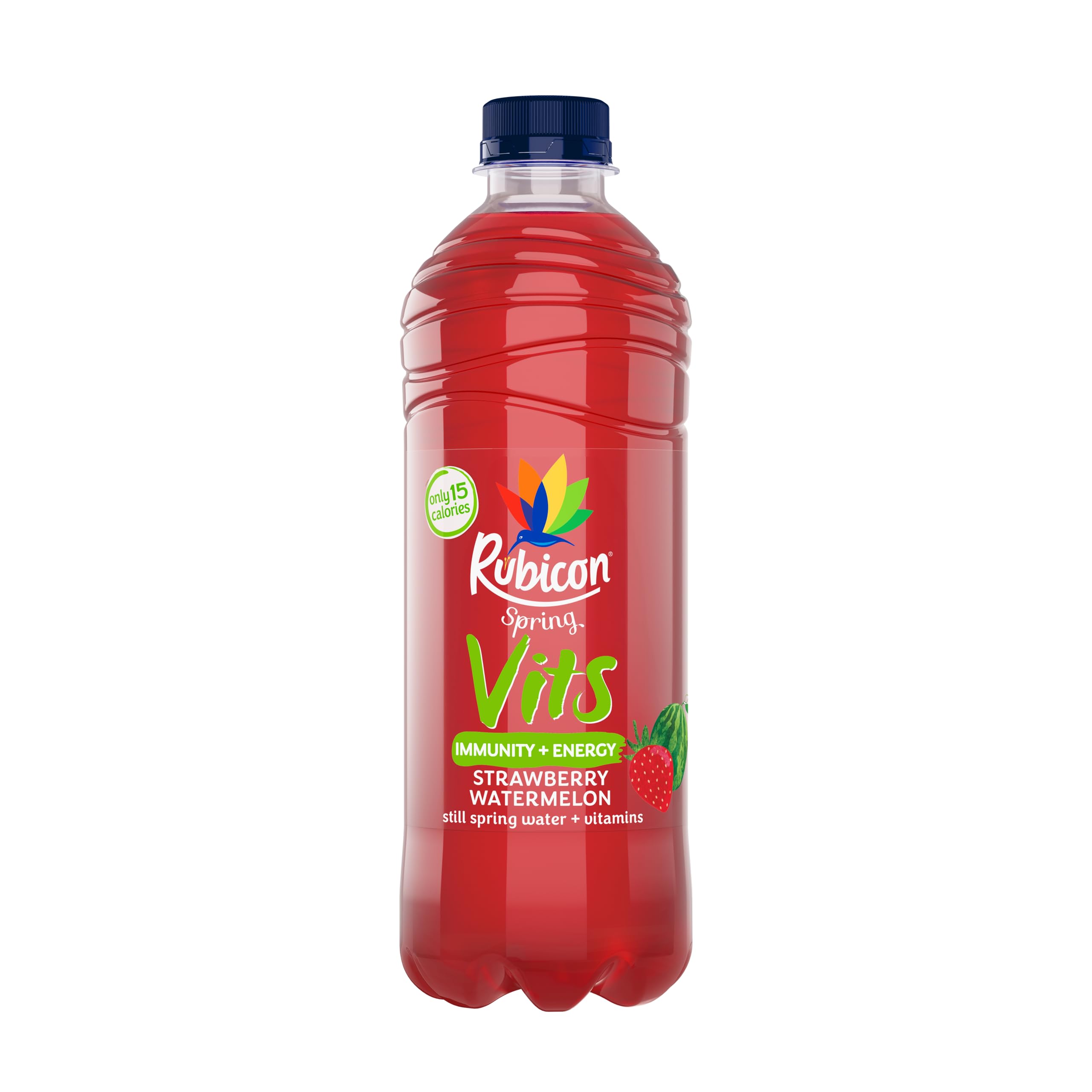 Spring Vits Strawberry Watermelon Still Vitamin Water - 15 Calories per bottle for healthy hydration - Drinks Multipack 12 x 500ml Bottles
