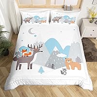 Vista 12 de Juego de funda de edredón de animales lindos, tamaño King, funda de edredón con 2 fundas de almohada, diseño de pingüino y ballena ártica con 2