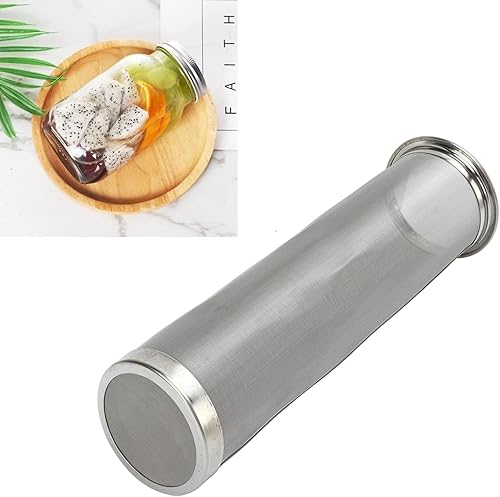 Filtro de café frío para tarro de masón, filtro de filtro de infusión de té de acero inoxidable, filtro cilíndrico de malla de boca ancha