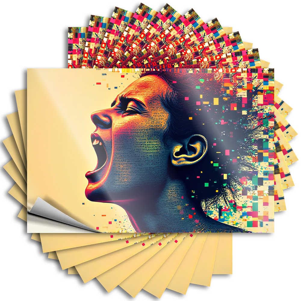 Tattoo Best Man Cave Gifts Easy Apply | Colorful Explosion: The Art of Screaming Badass Case Peel and Stick(12X18CM)