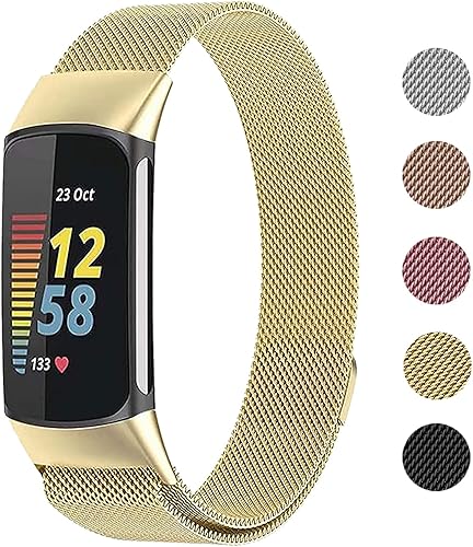 Bandas de malla metálica para Fitbit Charge 5Charge 6 Band para mujeres y hombres, correas ajustables de acero inoxidable de repuesto para Charge 56 Bandas de malla metálica para Fitbit Charge 5Charge 6 Band para mujeres y hombres, correas ajustables de acero inoxidable de repuesto para Charge 56