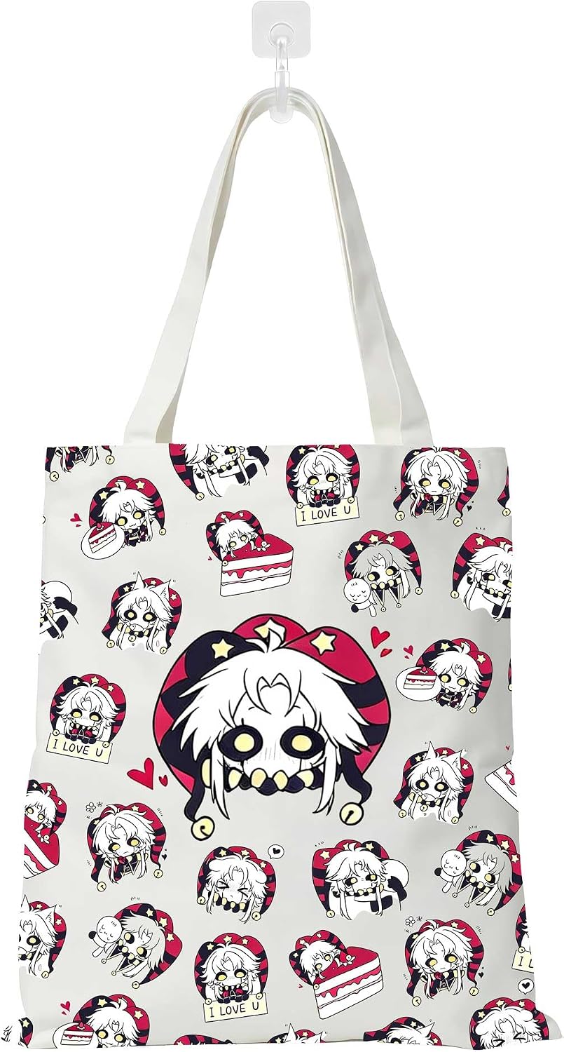 Circus Themed Shoulder Bag Scary Clown Shopping Bag Horror Game Fan Merch Pierrot Lovers Gifts Puzzle Game Lover Gifts