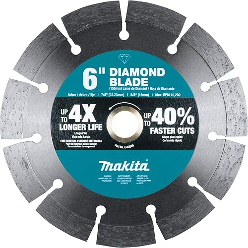 Makita E-02509 - Hoja de diamante (6", segmentada, uso general)