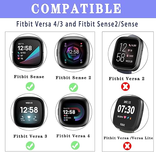 Miniatura 2 de Correas de cuero compatibles con Fitbit Versa 4Versa 3  Sense 2  Sense para mujeres y hombres, correa de repuesto inteligente deportiva suave