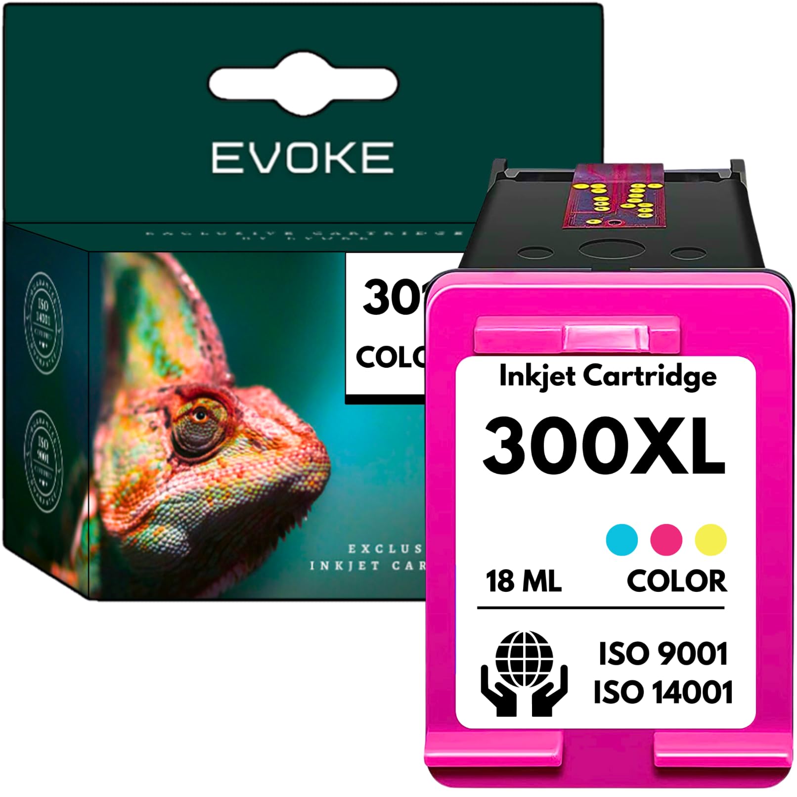 EVOKE 300 XL Tusz Kompatybilny z HP D1660 D2560 F2420 F4580 4280 4640 PhotoSmart C4400 Trójkolorowy 740 Stron 18 ml