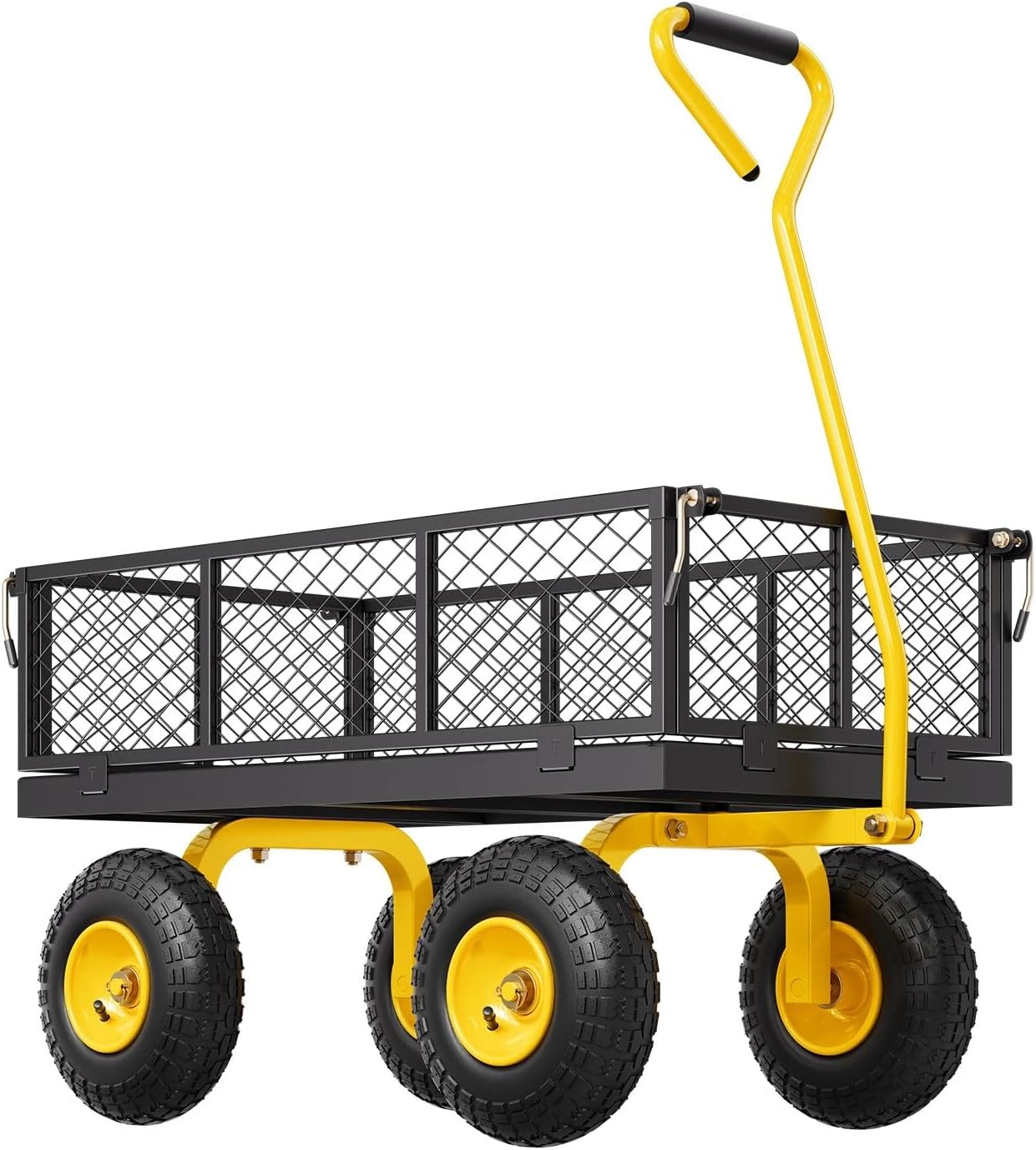 Steel Garden Cart 500lb Capacity Heavy Duty Yard Wagon Utility Cart 10in Tires