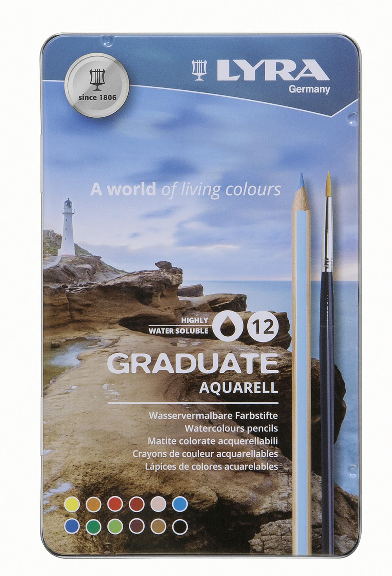 Lyra Graduate Aquarell Pencil Tin (13pc)