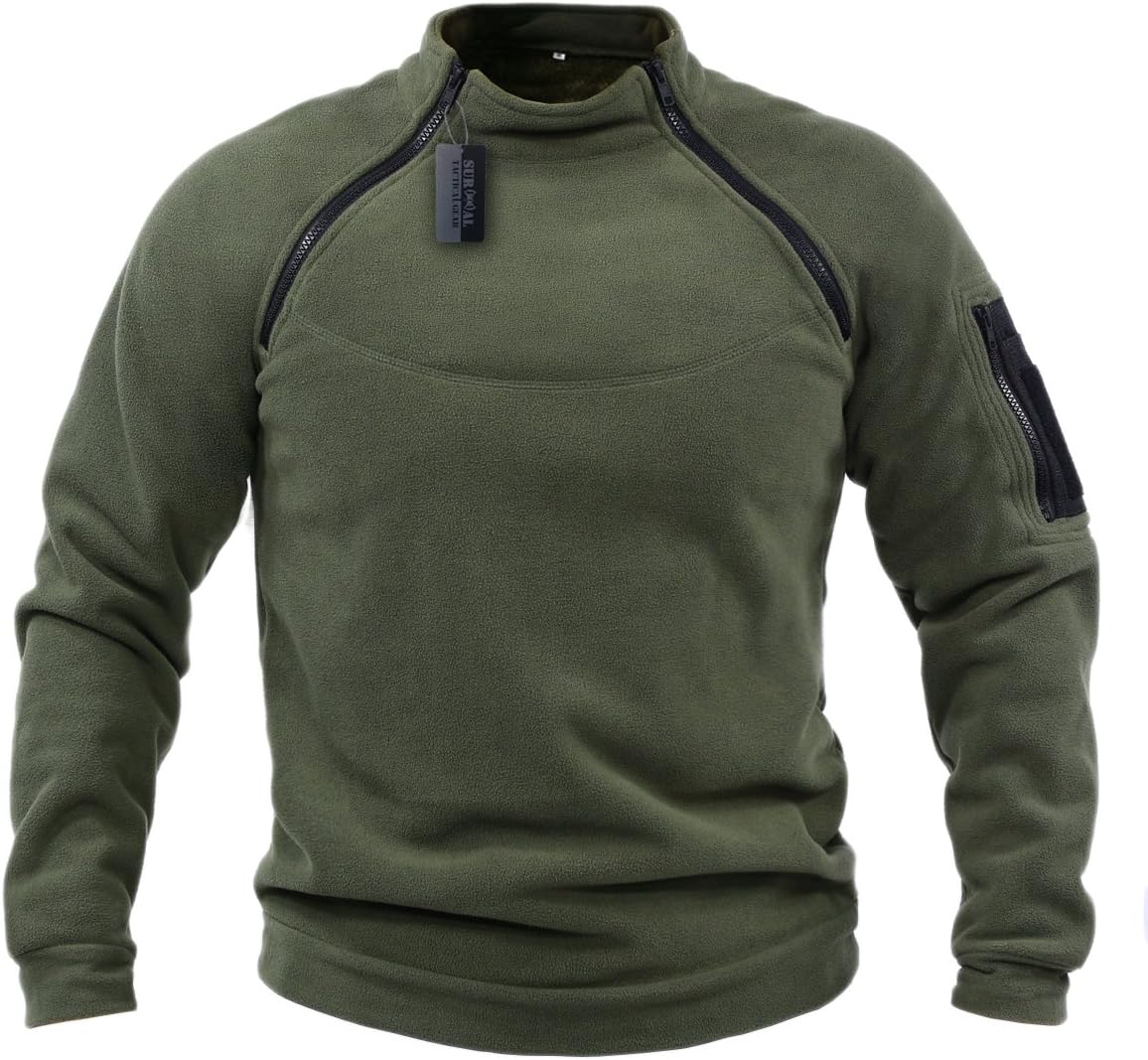 ZAPTCold Weather Tactical Soft Shell 2-Zip Warm Fleece Jacket Military Special Polartec Thermal Pro Fleece