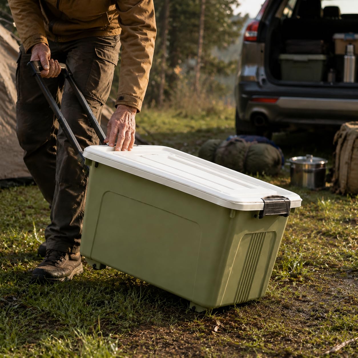 Camping-Aufbewahrungsbox mit Rollen