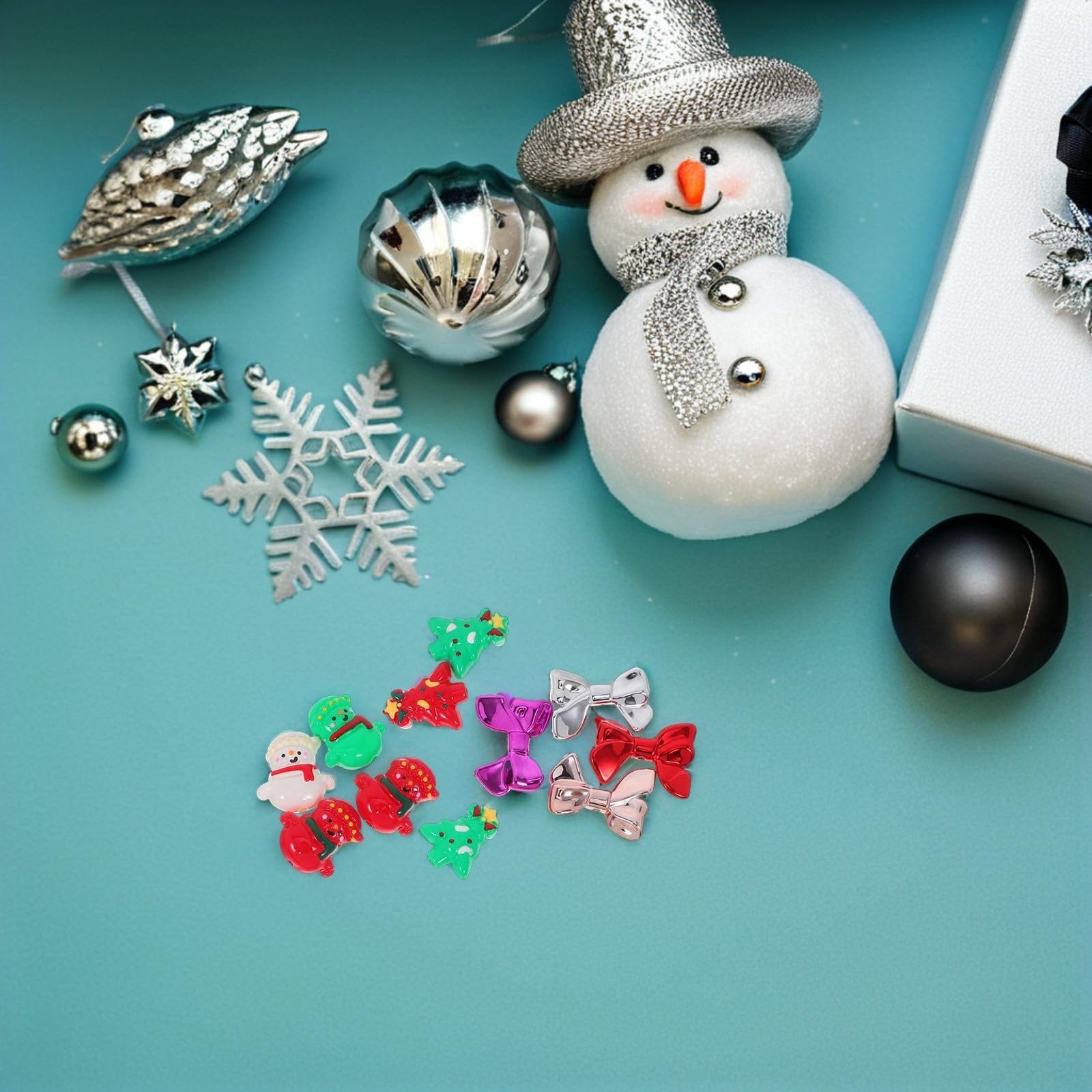 Beaupretty 120 Piezas Cuentas Navideñas Pintadas a Mano para Pulseras y