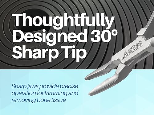 Miniatura 2 de ARTMAN INSTRUMENTS Blumenthal Bone Rongeur - Instrumento dental quirúrgico de punta curva de 30 grados, acero inoxidable, autoclavable, resistente