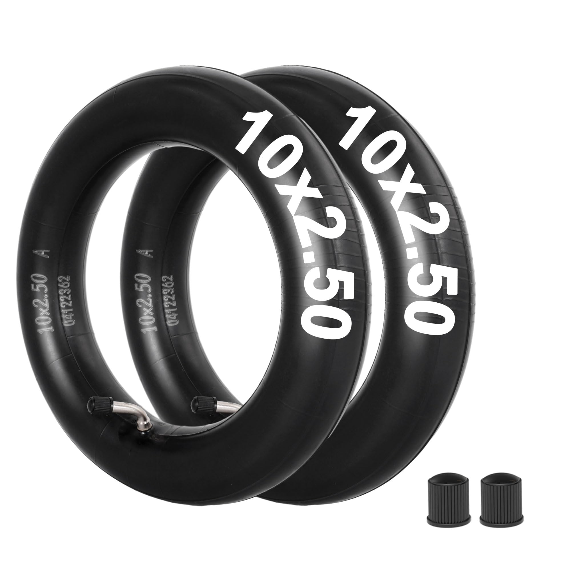2 Pack 10x2.50 Thicker Butyl Inner Tube with TR87 Bent Valve Stem 10 Inch Inner Tube for Smart Self Balancing Electric Scooter 36v 48v 400w 500w 800w Hub Motor Mijia M365