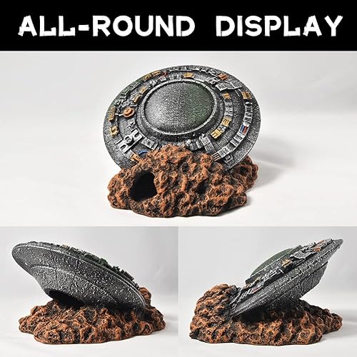Miniatura 5 de Decoraciones de acuario-UFO Fish Tank Accesorios para Betta Hide Flying Saucer Creative Medium Fish Tank Decor Reptile Box Landscaping Ornament