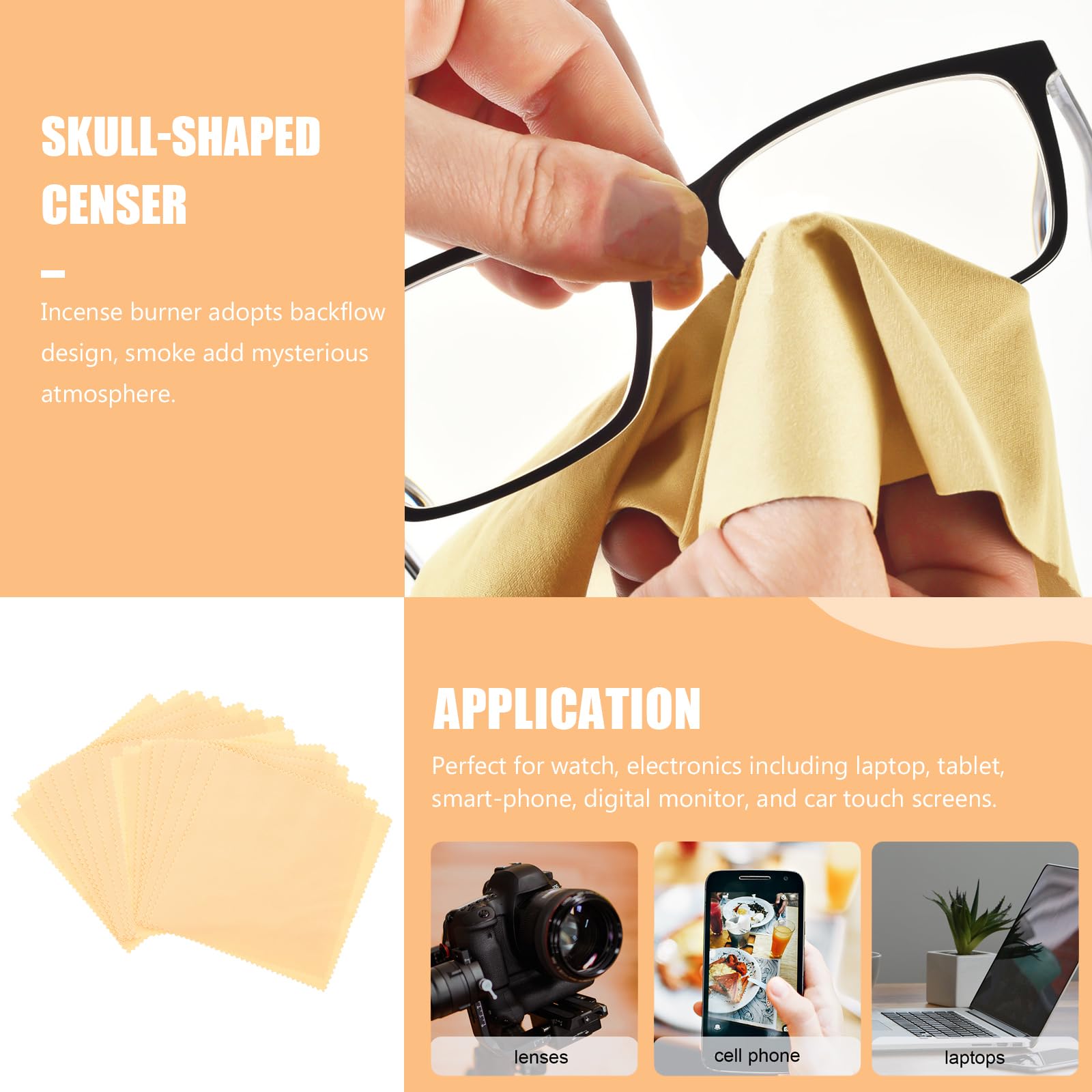 Paños De Limpieza De Microfibra Para Gafas Cámaras Y Pantallas Electrónicas Eliminan Manchas Y Huellas Sin Pelusa Ligero Y Portátil 5.5X5.5 Pulgadas