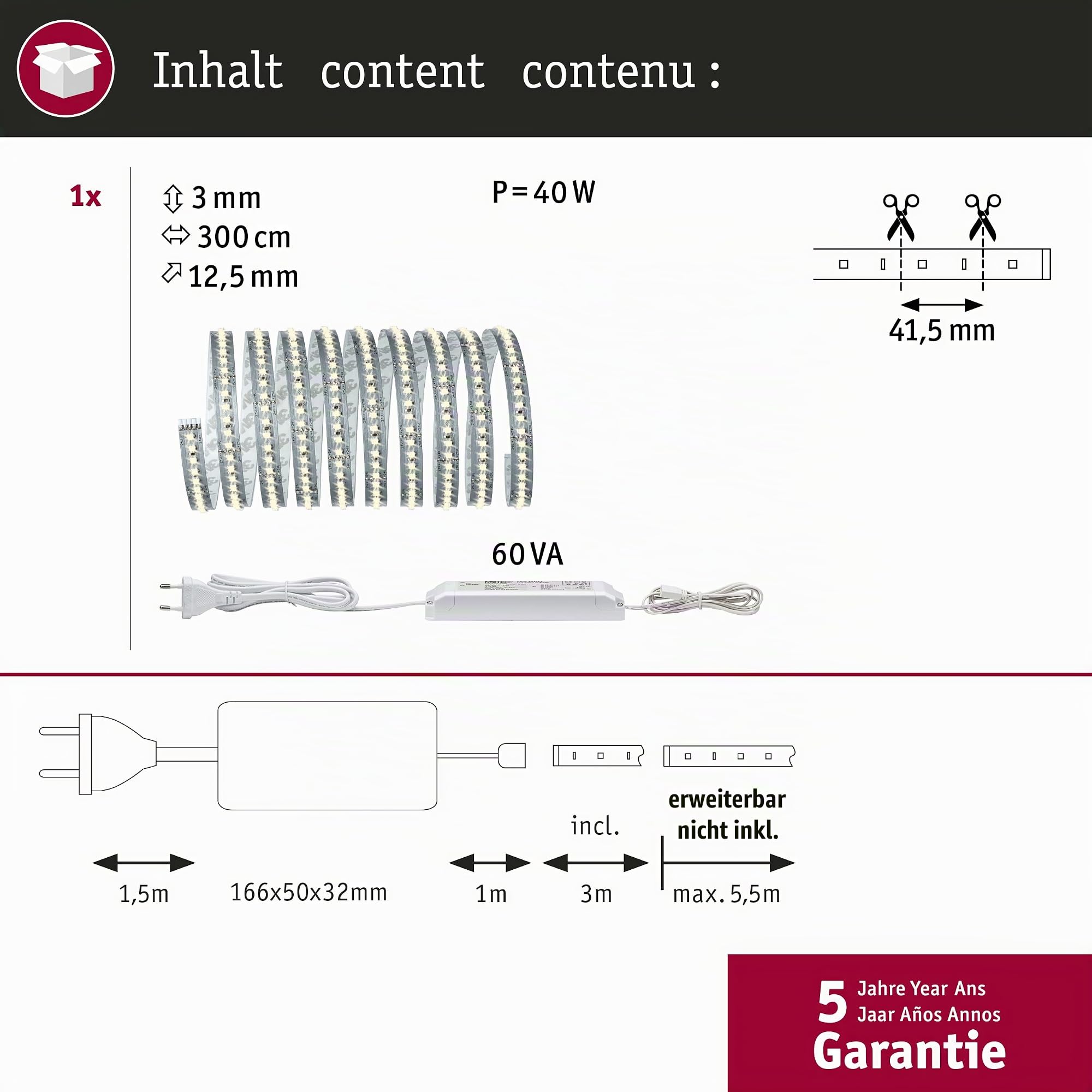 Paulmann 705.88 Innenleuchte, Integriert, silber