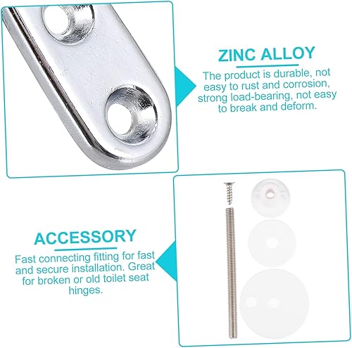 Miniatura 7 de TEHAUX Bisagra de fijación para asiento de inodoro, 2 tornillos de bisagra de aleación de zinc, diseño simple para un fácil reemplazo y uso doméstico